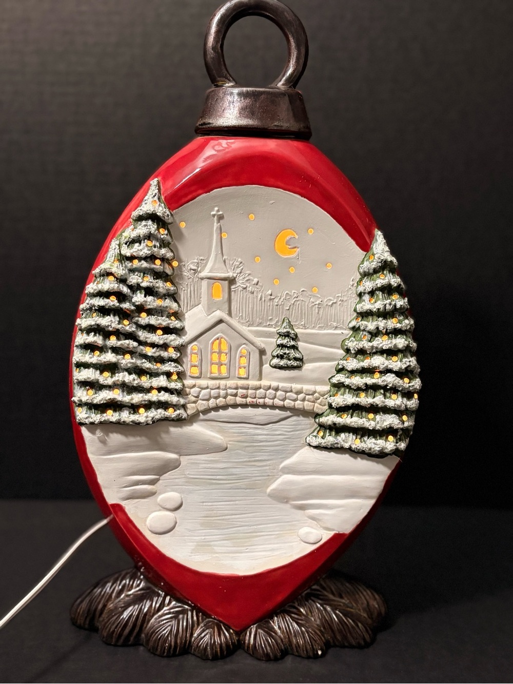 Large 15” Christmas Ornament Winter Church Tabletop Decor